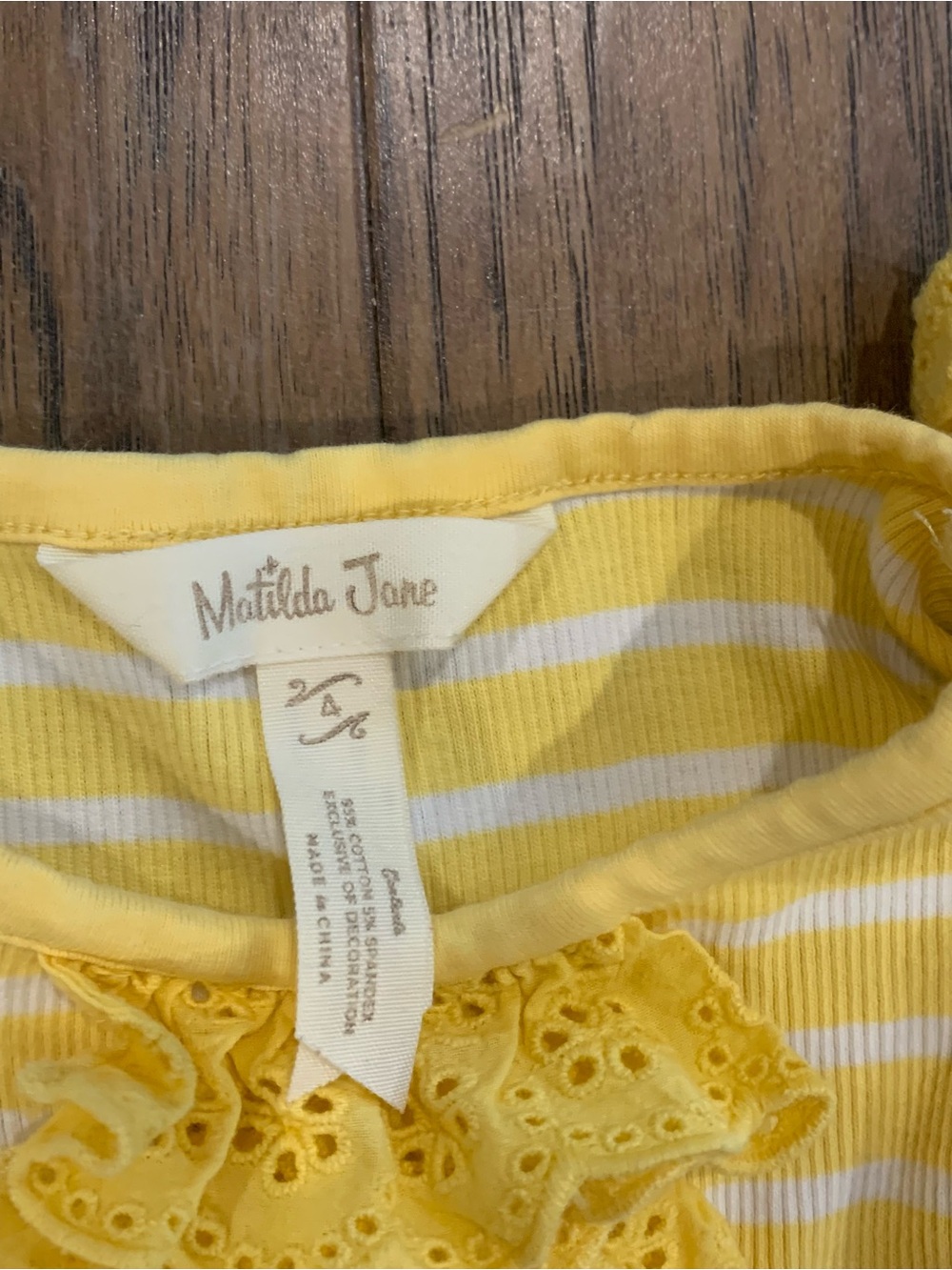 Matilda Jane Yellow and White Striped Ruffle Tank and 2 Pair Shorts Set - Picture 2 of 5